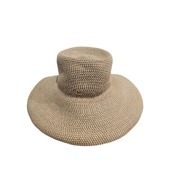 Eric Javits Bella Straw Hat Floppy UPF 50+ Max UV Protection Tan O/S - Picture 10 of 15
